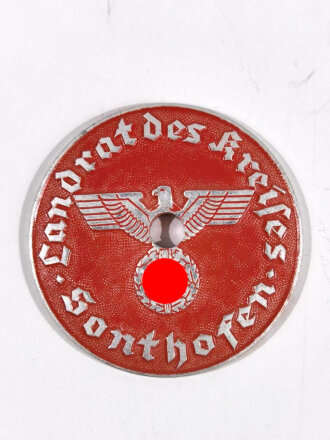 Siegelmarke für Kraftfahrzeug Nummernschild 2.Weltkrieg " Landrat des Kreises Sonthofen "