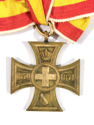 Baden, Kreuz für freiwillige Kriegshilfe 1870-1871 an Damenschleife