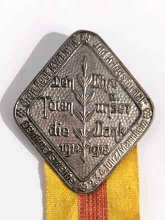 Blechabzeichen Denkmalsweihe Grenadier Regiment 110...