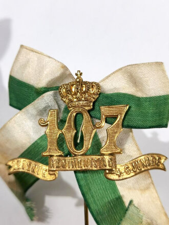Infanterie Regiment Prinz Johan Georg Nr. 107, Ansteckabzeichen zum Regimentstag Leisnig 1898