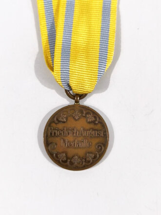 Sachsen Königreich,  Friedrich-August Medaille in Bronze, am Band