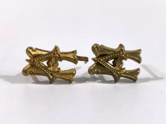 Paar Auflagen für Schulterklappen der Wehrmacht " Heeresverwaltung " in Gold , Höhe 18 mm