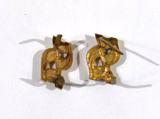 Paar Auflagen für Schulterklappen der Wehrmacht " Schule " in Gold , Höhe 16 mm