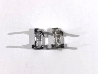 Paar Auflagen für Schulterklappen der Wehrmacht "1" in Silber, Höhe 13 mm