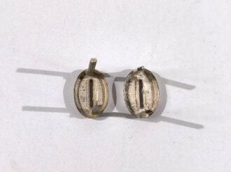 Paar Auflagen für Schulterklappen der Wehrmacht "0" in Silber, Höhe 13 mm