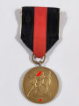 Anschlussmedaille Sudetenland ( 1. Oktober 1938 ) mit Band und Trägernadel, sehr guter Zustand