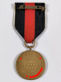 Anschlussmedaille Sudetenland ( 1. Oktober 1938 ) mit Band und Trägernadel, sehr guter Zustand