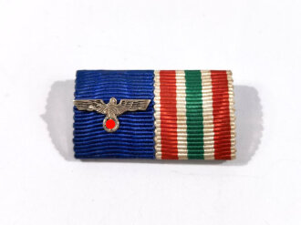 2er Bandspange, Dienstauszeichung der Wehrmacht 4. Jahre mit Auflage und Memelland- Medaille, Breite 30 mm, selten zu finden