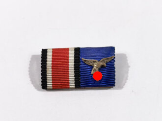 2er Bandspange, Eisernes Kreuz 2. Klasse 1939 und Dienstauszeichung Luftwaffe mit Auflage,Breite 30 mm, selten zu finden