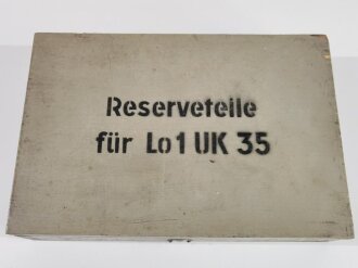 Marine , Kasten " Reserveteile für Lo1 UK 35" für Marine Tornistergerät . Originallack, guter Zustand, Schlüssel fehlt