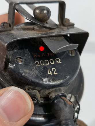 Doppelfernhörer b datiert 1942 (Ausführung für Fahrzeuge )  Gummimuscheln fehlen, Funktion nicht geprüft