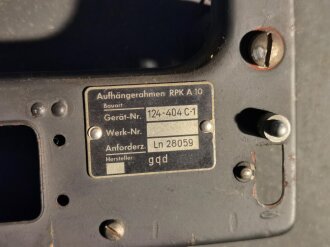 Luftwaffe Prüftafel PT10 Ln 8162 für FuG X (FuG 10). Originallack, nicht auf Vollständigkeit , Funktion oder Zustand geprüft