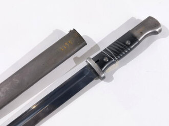 Seitengewehr M84/98  für K98 der Wehrmach, getragenes Stück, Fremdbestempelt