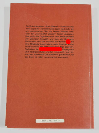 "Horst Wessel - Untersuchung einer Legende", 202 Seiten, A5, gebraucht