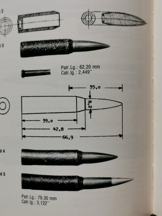 "Die Militärpatronen Kaliber 7,9 mm - ihre Vorläufer und Abarten, 314 Seiten, 20,5 x 27,5 cm, gebraucht