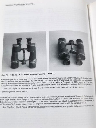 "Militärische Ferngläser und Fernrohre in Heer , Luftwaffe und Marine", 285 Seiten, 21,5 x 27,5 cm, gebraucht