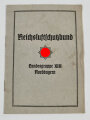 Mitgliedsausweis Reichsluftschutzbund Landesgruppe XIII Nordbayern, Angehöriger aus Gambach, 1940