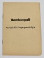 "Bombenpaß" - Ausweis für Fliegergeschädigte, ausgestellt 1943 in Hildesheim