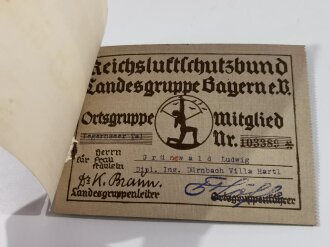2 Mitgliedsausweise Reichsluftschutzbund der Landesgruppe...