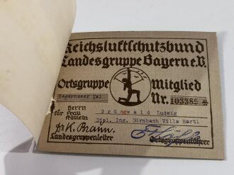 2 Mitgliedsausweise Reichsluftschutzbund der Landesgruppe Bayern