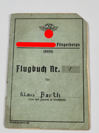 NSFK, Flugbuch Sturm 11/16, datiert 1940 und HJ...