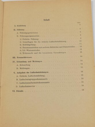 L.Dv.751 Beiheft 1 " Grundsätze für die Einführung des Luftschutzes" 1942, 20 Seiten, DIN A5