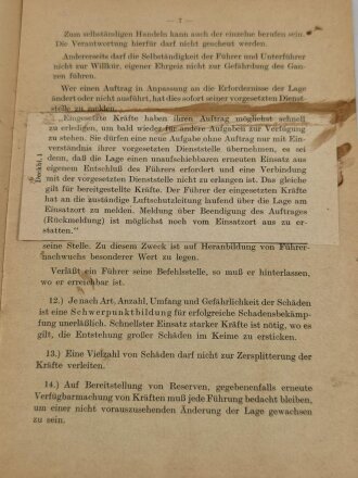 L.Dv.751 Beiheft 1 " Grundsätze für die Einführung des Luftschutzes" 1942, 20 Seiten, DIN A5