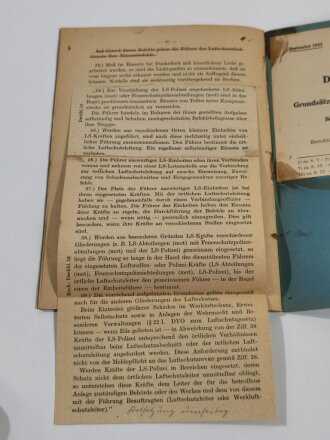L.Dv.751 Beiheft 1 " Grundsätze für die Einführung des Luftschutzes" 1942, 20 Seiten, DIN A5