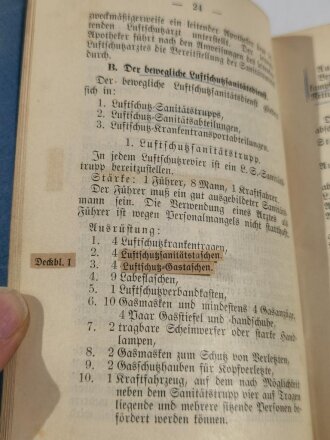 Vorläufige Ortsanweisung für den Luftschutz der Zivilbevölkerung, Abschnitt VIII " Luftschutzsanitätsdienst" 63 Seiten, Kleinformat