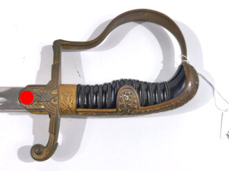 Heer, Säbel für Offiziere des Heeres, Hersteller Eickhorn Solingen, Modell Nr, 1693 "Wrangel" . Guter Zustand, die Scheide fehlt. Frühes Stück, Adler nach rechts. Klingenlänge 80,5cm