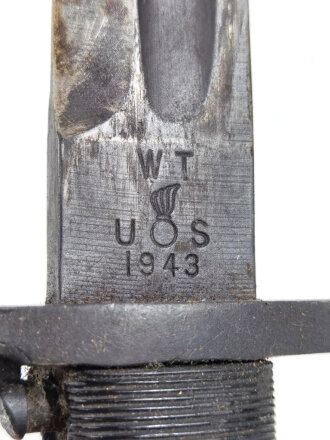U.S. 2.Weltkrieg, Seitengewehr für M1 Garant, Hersteller "WT 1943"