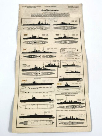 Luftwaffe, Kriegsschiffe Erkennungstafel "Großbritannien" vom April 1940