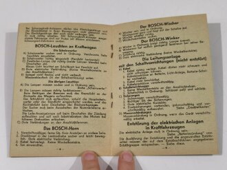 "Bosch Fahrzeugappell", Zusammenstellung aller Einzelabhandlungen Teil 1 und 2, 8 Seiten, DIN A6, Druckvermerk von 1941