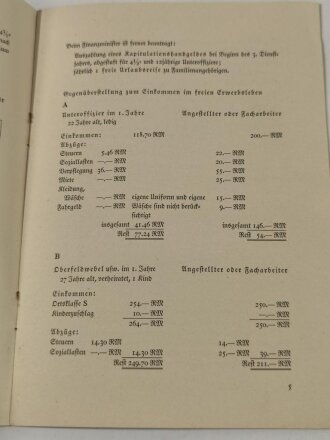 "Die Unteroffizier-Laufbahn", datiert 1939, 13 Seiten, DIN A5