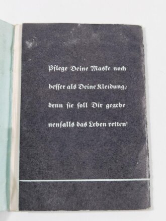 Gebrauchsanweisung "Die S-Maske", Neudruck 1938, 16 Seiten, 7,5 x 10,5 cm