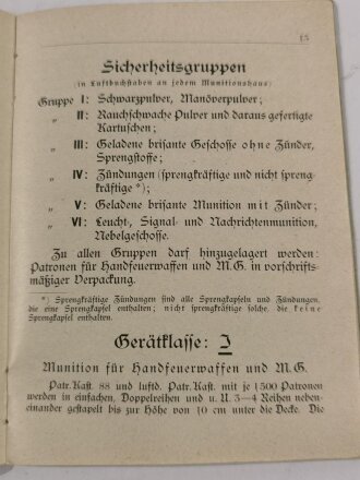 Merkbuch für Vorarbeiter der Heeresmunitionsanstalt Siegelsbach, 28 Seiten, 12 x 16,5  cm