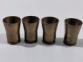 Vier Stück Schnapsbecher aus 2cm Flak Hülse " Schwerter zu Pflugscharen "