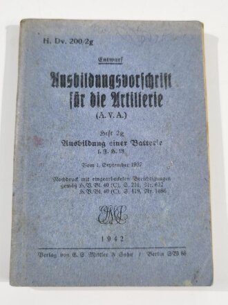 Ausbildungsvorschrift für die Artillerie, 1942, 228...