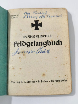 Evangelisches Feldgesangbuch, 95 Seiten, Kleinformat,...