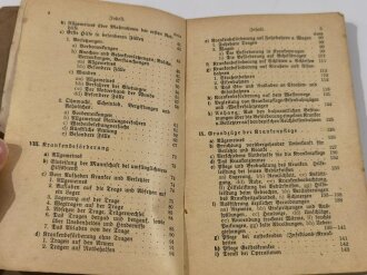 Leitfaden für den Unterricht in den Sanitätskolonnen, 2. verbesserte Auflage, Heidelberg 1923, 192 Seiten, 10,5 x 15,5 cm, stark gebraucht