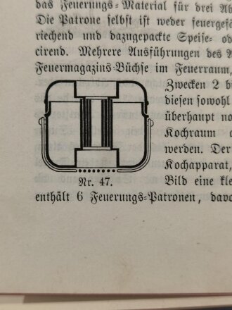 Ein neues Feldkochgeschirr für Soldaten, Arbeiter und Reisende, 1886, 36 Seiten, 14 x 20,5 cm, gebraucht