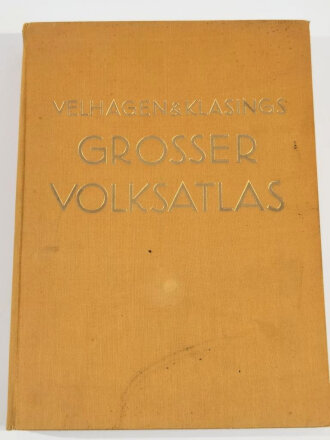 Großer Volksatlas mit Großflächenkarte,1940, 136 Seiten, 23,5 x 32,5 cm, gebraucht