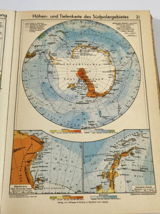 Großer Volksatlas mit Großflächenkarte,1940, 136 Seiten, 23,5 x 32,5 cm, gebraucht