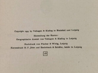 Großer Volksatlas mit Großflächenkarte,1940, 136 Seiten, 23,5 x 32,5 cm, gebraucht