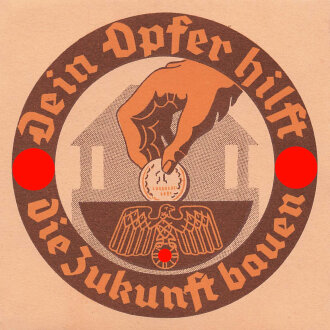 Winterhilfswerk des deutschen Volkes, Türplakette März 1935, Breite 100mm