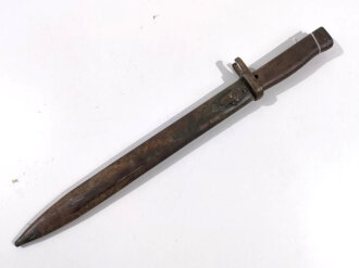 1.Weltkrieg, Ersatzseitengewehr 88/98 , Eisengriff,  Reste feldgrauer Originallack, Gesamtlänge 46 cm