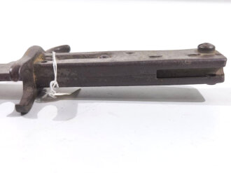 1.Weltkrieg, Ersatzseitengewehr 88/98 ,Blechprägegriff,  Reste feldgrauer Originallack, Gesamtlänge 45 cm