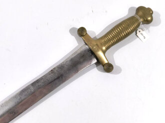 Frankreich, Glaive /Artilleriekurzschwert Modell 1831, Klinge beschliffen,  ohne Scheide