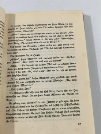 "Manfreds Weg zu Hitler", Oktober 1933, 147 Seiten, 13 x 19 cm, gebraucht
