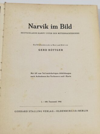 "Narvik im Bild" Deutschlands Kampf unter der Mittternachtssonne, 1941, 150 Seiten, 20  x 26,5 cm, gebraucht